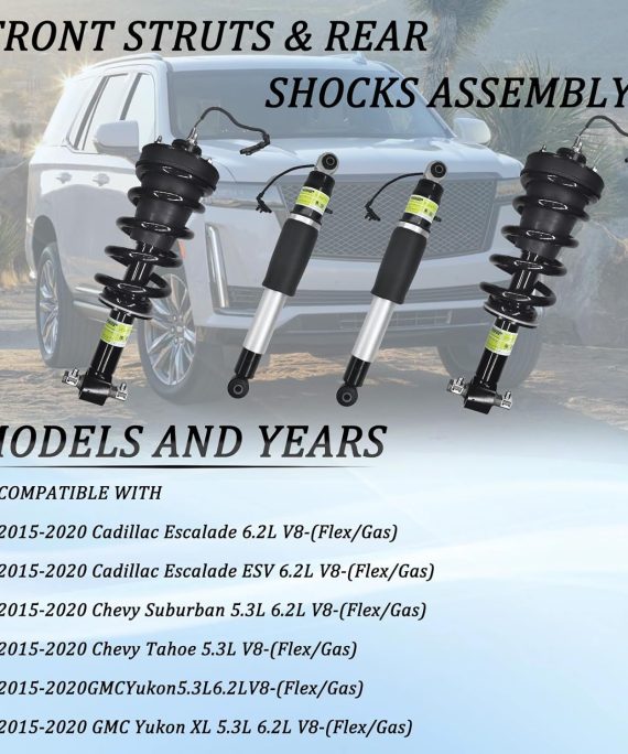 Front Struts and Shocks Absorber Complete Assembly 84176631 84977478 2PCS Magnetic Ride Control Suspension Compatible with 2015-2020 Cadillac Escalade Chevy Tahoe Suburban GMC Yukon XL