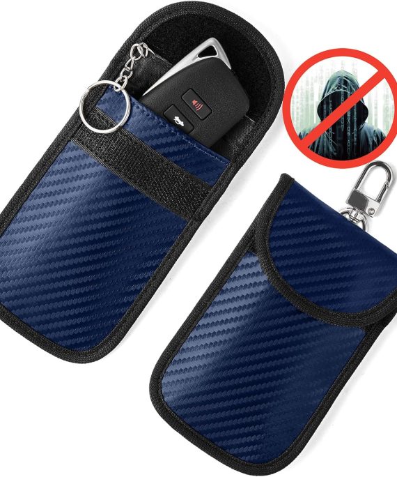 Upgraded Faraday Bag for Key Fob (2 Pack), Premium Faraday Key Fob Protector– Car RFID Signal Blocking, Car Security Protection, Anti-Theft Pouch