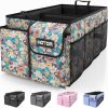 HOTOR Trunk Organizer - Car Organizer, Foldable Trunk organizer for SUVs & Sedans, Sturdy Car Organization for Car Accessories - Blue Flower