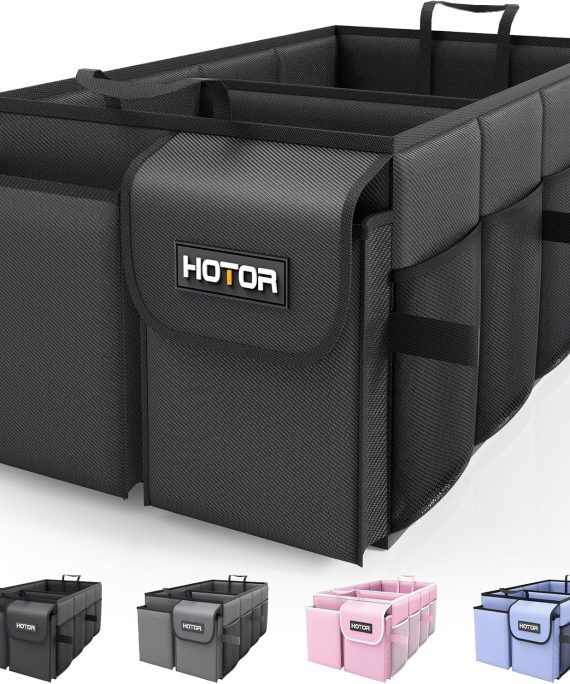 HOTOR Trunk Organizer - Car Organizer, Foldable Trunk organizer for SUVs & Sedans, Sturdy Car Organization for Car Accessories