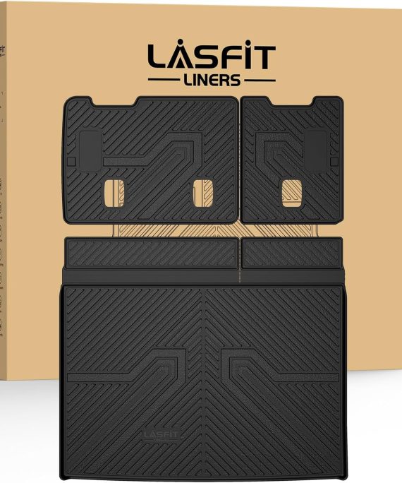 LASFIT Floor Mats & Cargo Liner with Backrest Mat 2025-2026 for Chevrolet Chevy Equinox/GMC Terrain (Not for Equinox EV), All Weather TPE Custom Fit Floor Mats, Car Mats Full Set for Equinox/Terrain