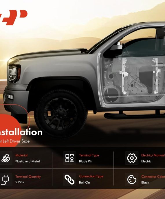 A-Premium Front Driver Side Power Window Regulator w/Motor Replacement for Chevrolet Silverado Tahoe GMC Yukon XL Sierra Escalade Pickup Truck SUV 2000-2006