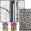 LumiMokki Premium Car Registration & Insurance Card Holder with Magnetic Shut, Vehicle Glove Box Car Organizer - For Documents, Cards, License - Leopard A
