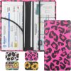 LumiMokki Premium Car Registration & Insurance Card Holder with Magnetic Shut, Vehicle Glove Box Car Organizer - For Documents, Cards, License - Leopard B