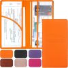 LumiMokki Premium Car Registration & Insurance Card Holder with Magnetic Shut, Vehicle Glove Box Car Organizer - For Documents, Cards, License - Orange