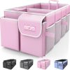 HOTOR Trunk Organizer - Car Organizer, Foldable Trunk organizer for SUVs & Sedans, Sturdy Car Organization for Car Accessories - Pink
